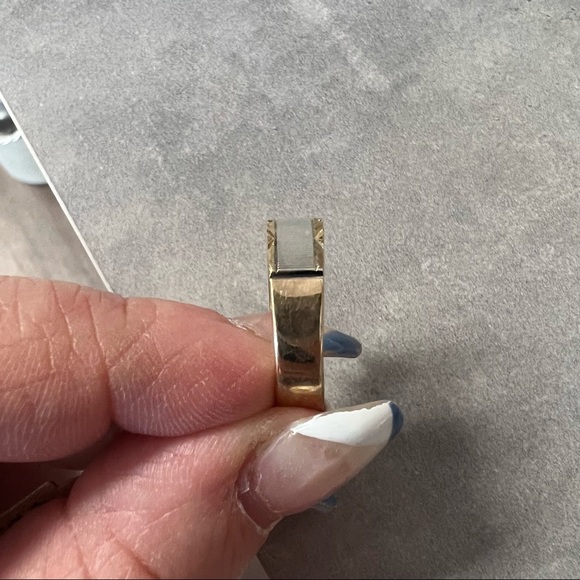 Men’s 10KT gold 2 tone wedding band with diamonds SZ 9 - Picture 4 of 6